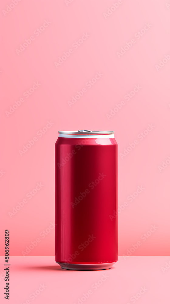 Red beverage can with copy space Red beverage can with copy space