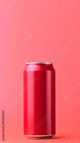 Red beverage can with copy space
