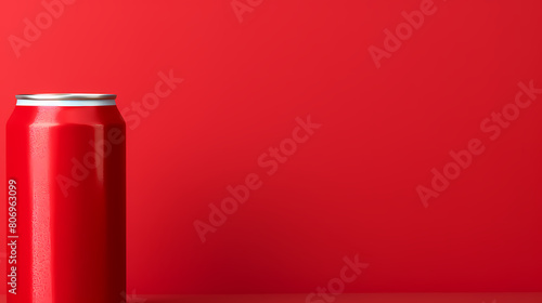 Red beverage can with copy space
