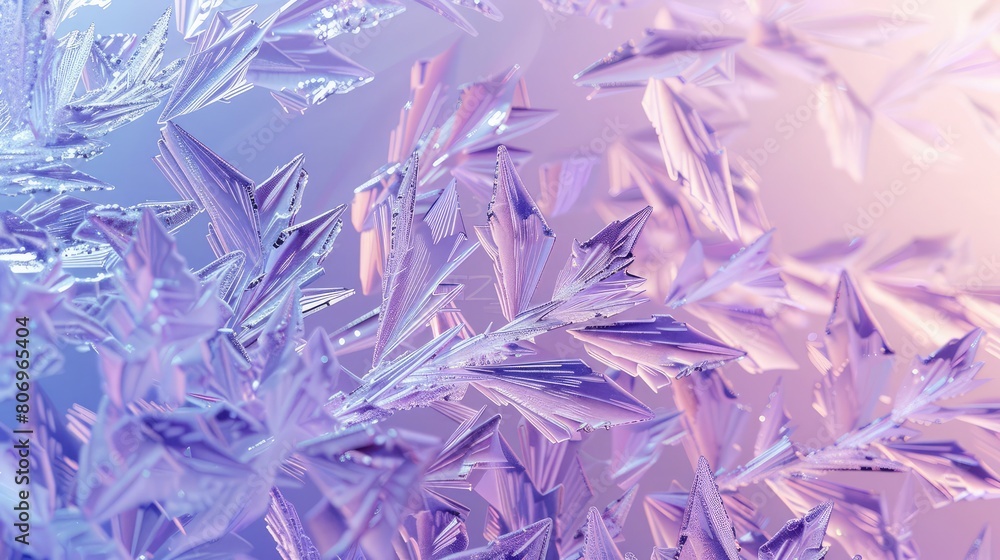 Abstract frost crystal design in lavender and ice blue on frosted glass. Abstract frost crystal design in lavender and ice blue on frosted glass.