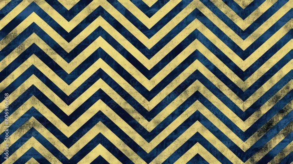Herringbone pattern in lemon yellow on a plush navy blue velvet background.