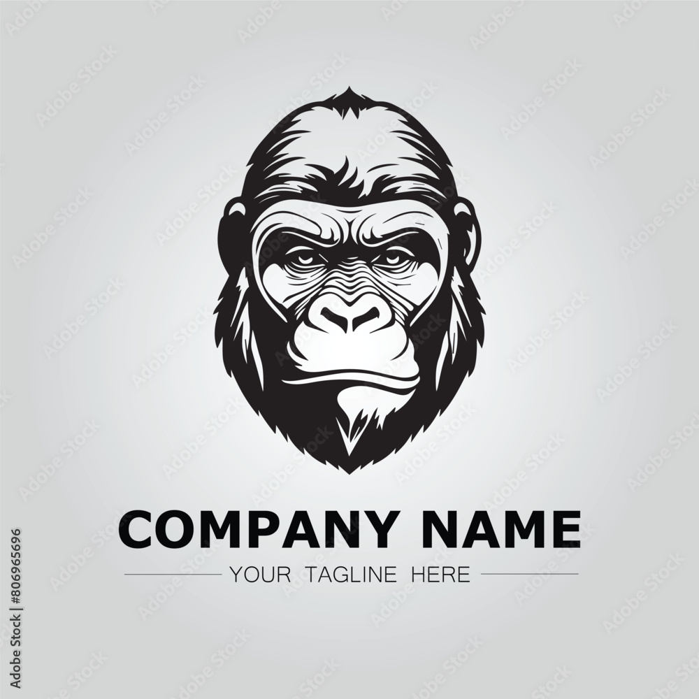 Gorilla symbol logo company vector image on the white background Gorilla symbol logo company vector image on the white background