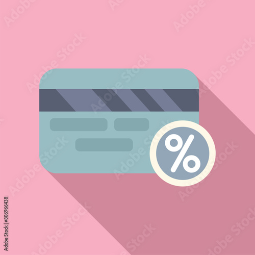 Loyalty credit card icon flat vector. Bonus code. Shopping marketing