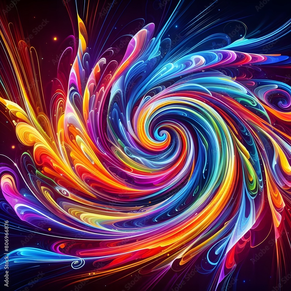 Fototapeta premium A colorful depiction of a spectrum spiral