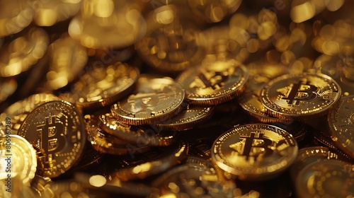 Bitcoin gold coins cryptocurrency money photo