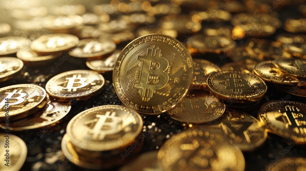 Bitcoin gold coins cryptocurrency money Bitcoin gold coins cryptocurrency money