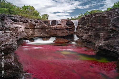 Canvas Print Caño Cristales is a river in Colombia that is located in the Sierra de la Macarena, in the department of Meta