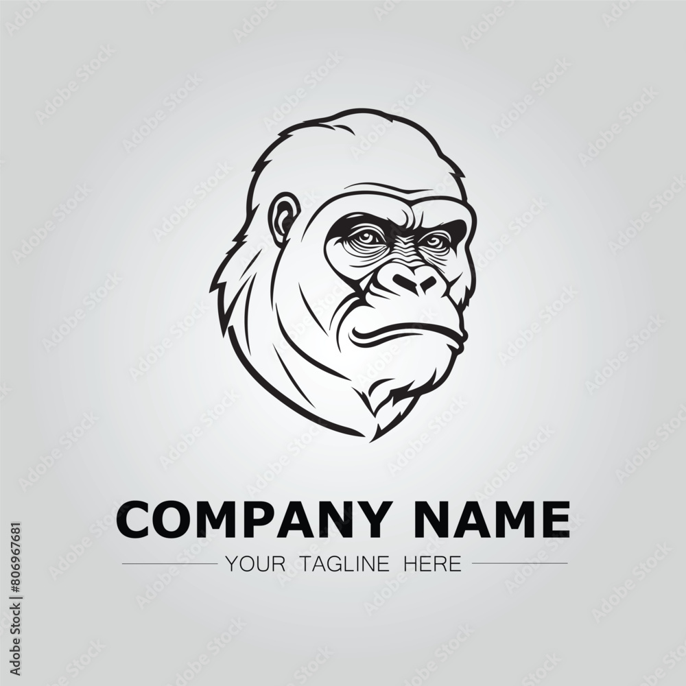 Gorilla symbol logo company vector image on the white background Gorilla symbol logo company vector image on the white background
