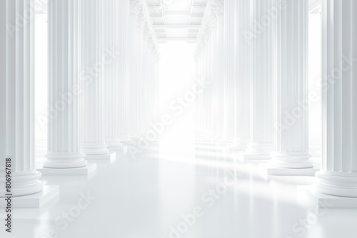 抽象的な白い柱と空のスペース背景