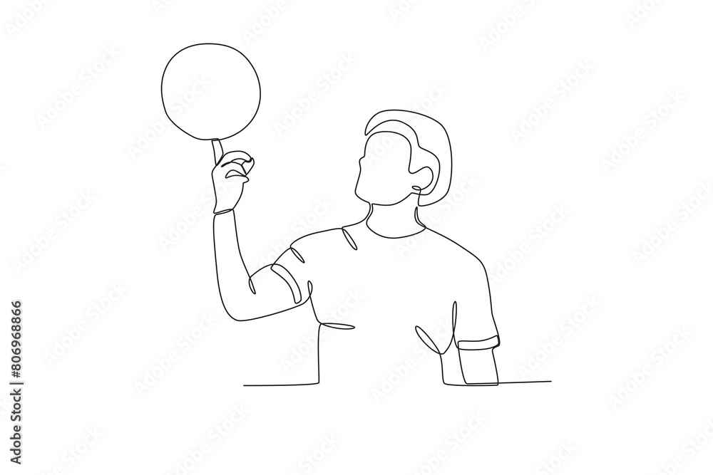 One continuous line drawing of young Football player doing freestyle. Football freestyle sport concept. Single line draw design vector illustration
One continuous line drawing of young Football player doing freestyle. Football freestyle sport concept. Single line draw design vector illustration