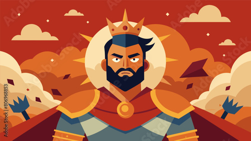 The stoic warriors control over his emotions and thoughts made him a formidable and respected leader on the battlefield.. Vector illustration