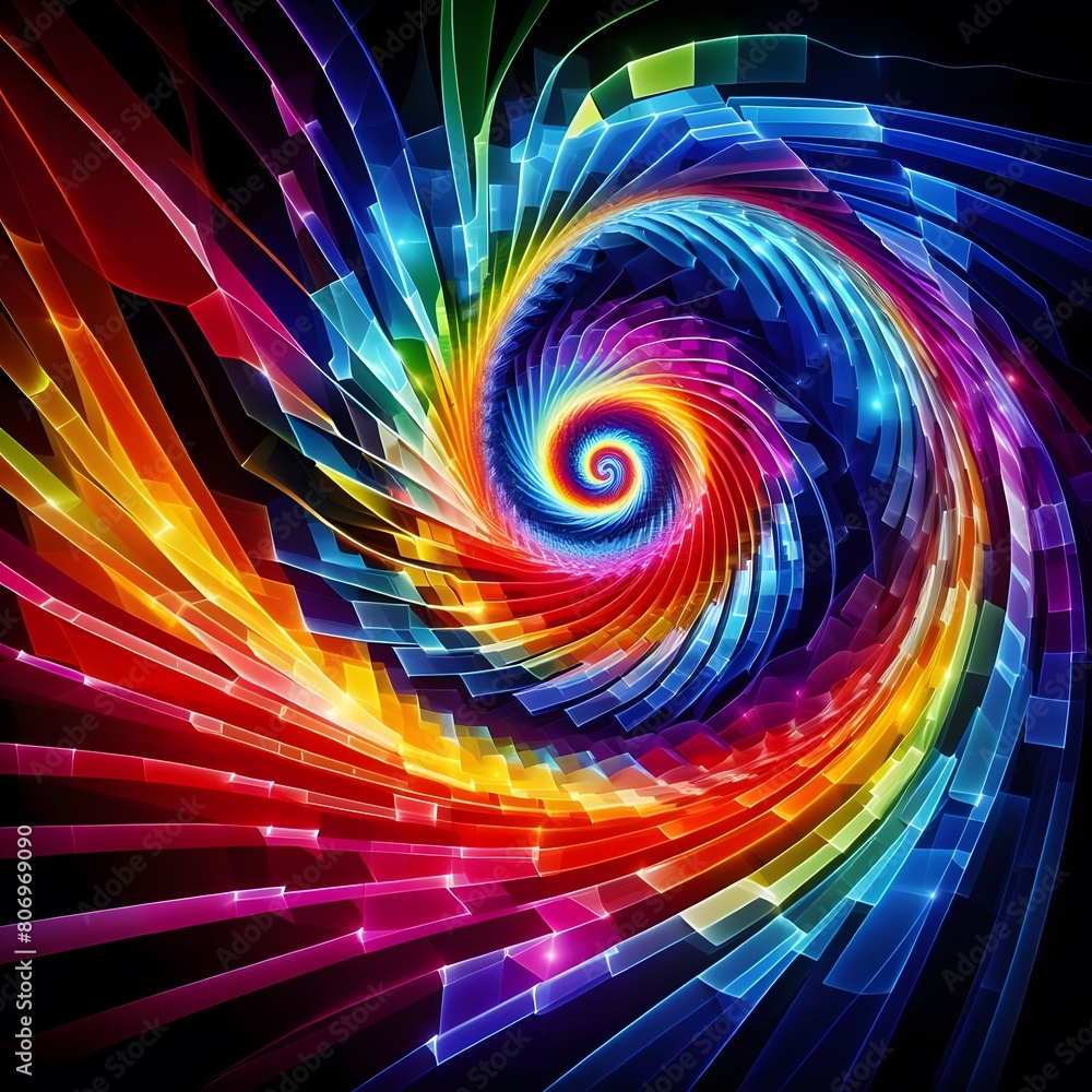 A colorful depiction of a spectrum spiral A colorful depiction of a spectrum spiral