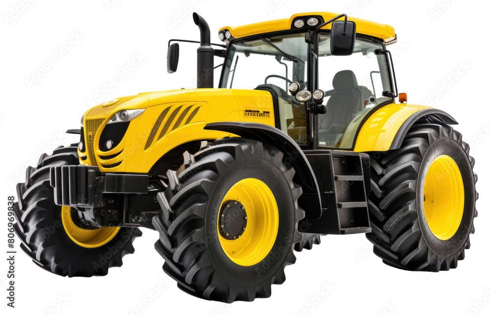 Obraz premium PNG Yellow modern tractor vehicle wheel