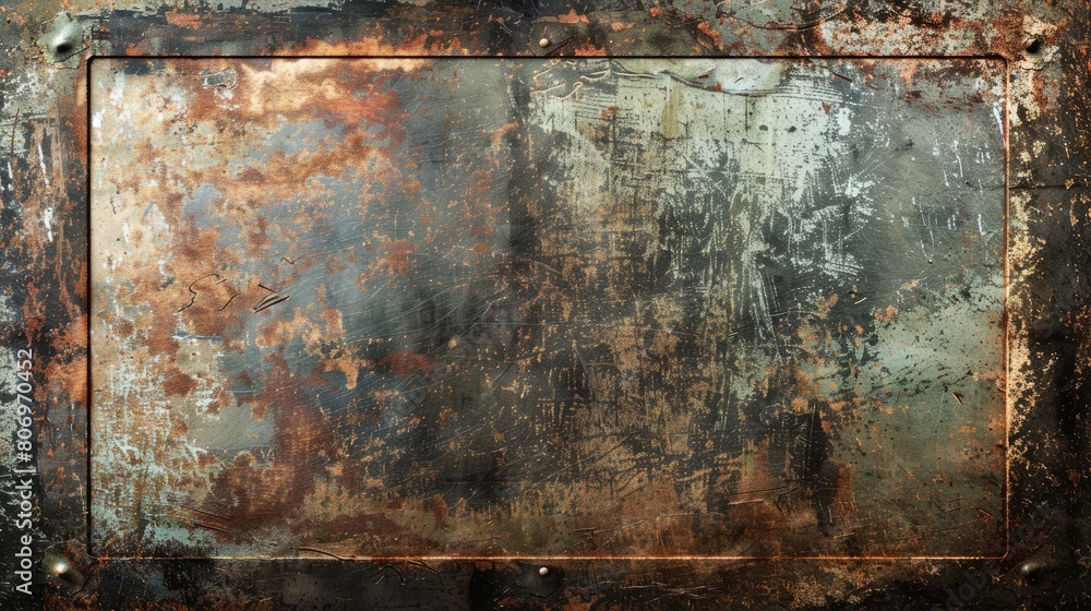 Rusty steel background. retro blank rust sign background plate background vintage copy space signs A old text old grunge frame metal antique  blank texture design