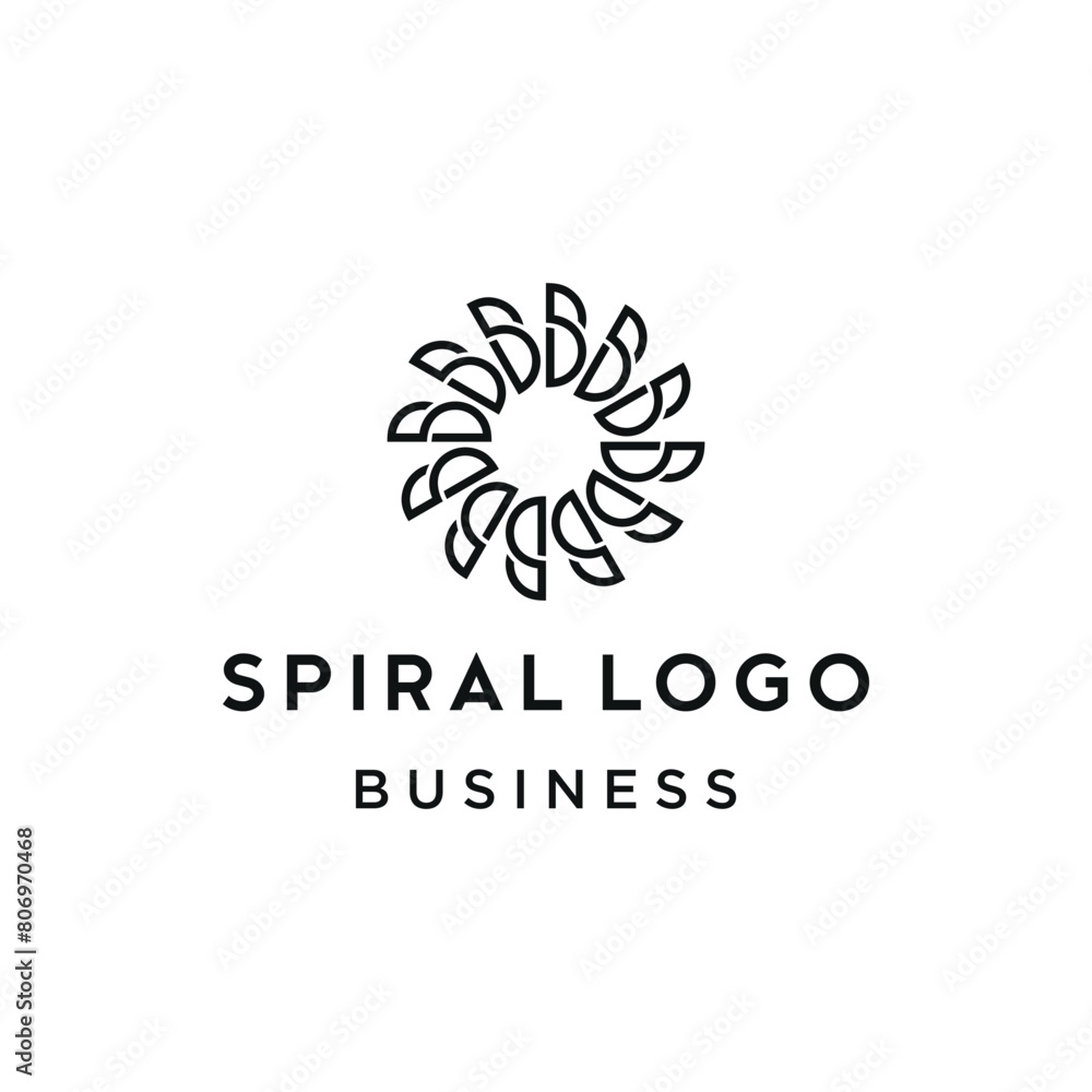 Initial Letter S Spiral with Rotation Line Art Logo Design