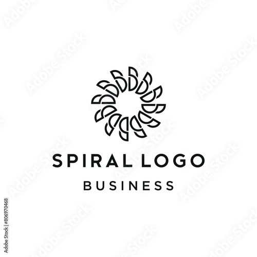Initial Letter S Spiral with Rotation Line Art Logo Design