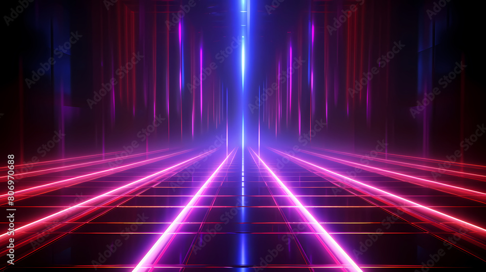 Abstract background with neon lines and color blocks Abstract background with neon lines and color blocks
