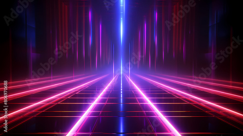 Abstract background with neon lines and color blocks