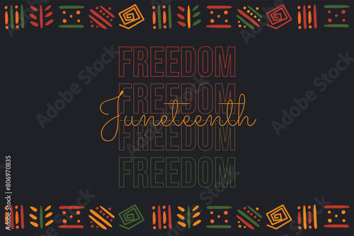 Juneteenth Freedom Day Background design. Poster or banner with Juneteenth and copy space. 19 June. Vector Illustration