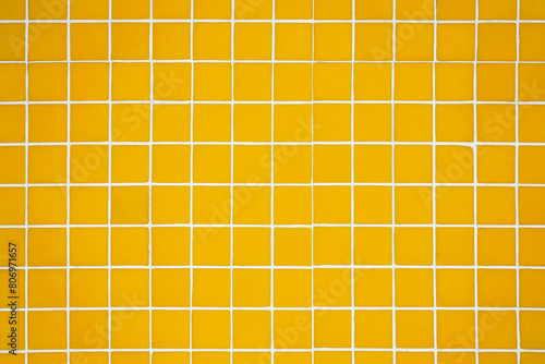 Dirty Yellow Tiles Wall Background Vintage Square Tiles