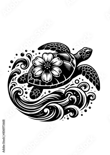 Turtle SVG, Turtle PNG, Turtle Outline SVG, Sea Turtle SVG, Cricut Sea Turtle SVG, Sea Turtle Silhouette SVG, Flower Turtle SVG, Flowers, Nautical SVG