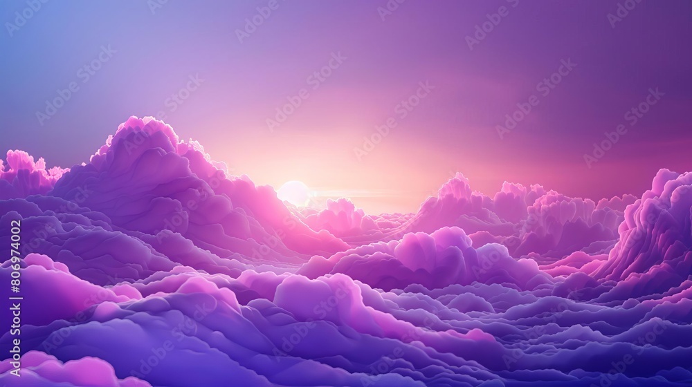 abstract fantasy landscape with purple cumulus clouds aesthetic background illustration abstract fantasy landscape with purple cumulus clouds aesthetic background illustration