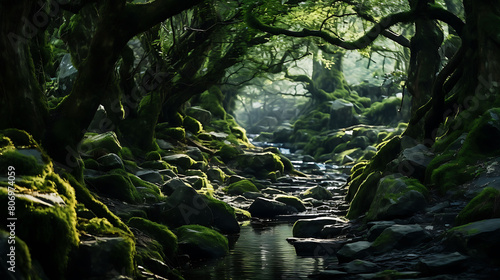 Ancient Forest Whispers  Write about the secrets hidden within the moss-covered trees.