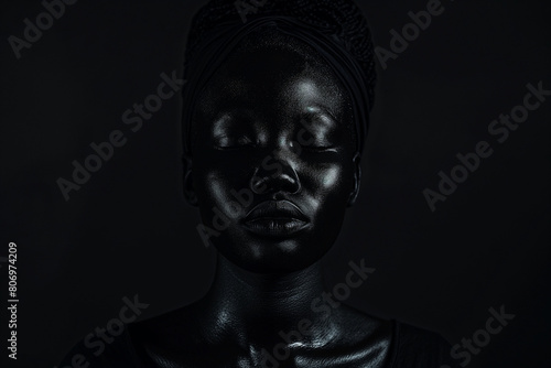 Fashion beauty black skinned woman model posing for photo