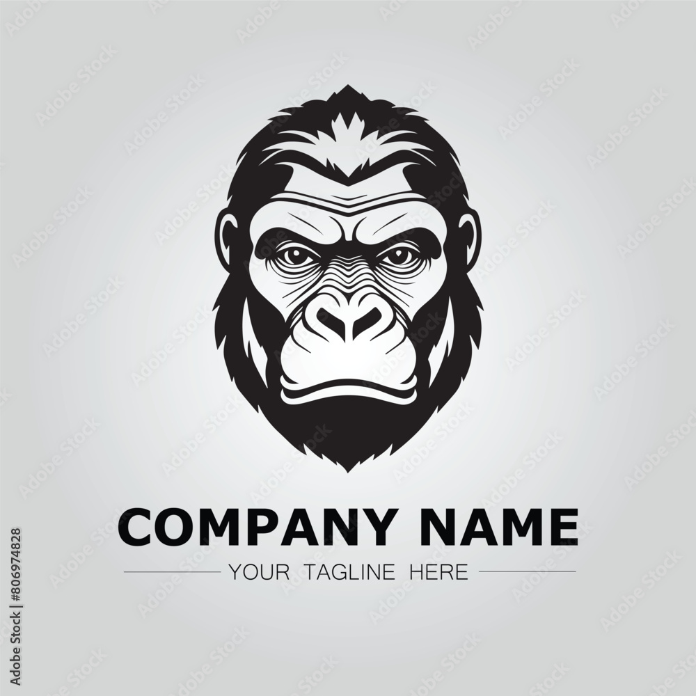 Gorilla Head symbol logo company vector image on the white background Gorilla Head symbol logo company vector image on the white background