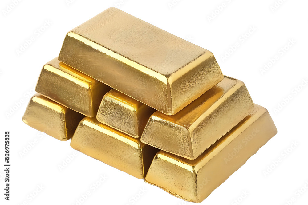 Golden bars on a transparent background. Golden bars on a transparent background.