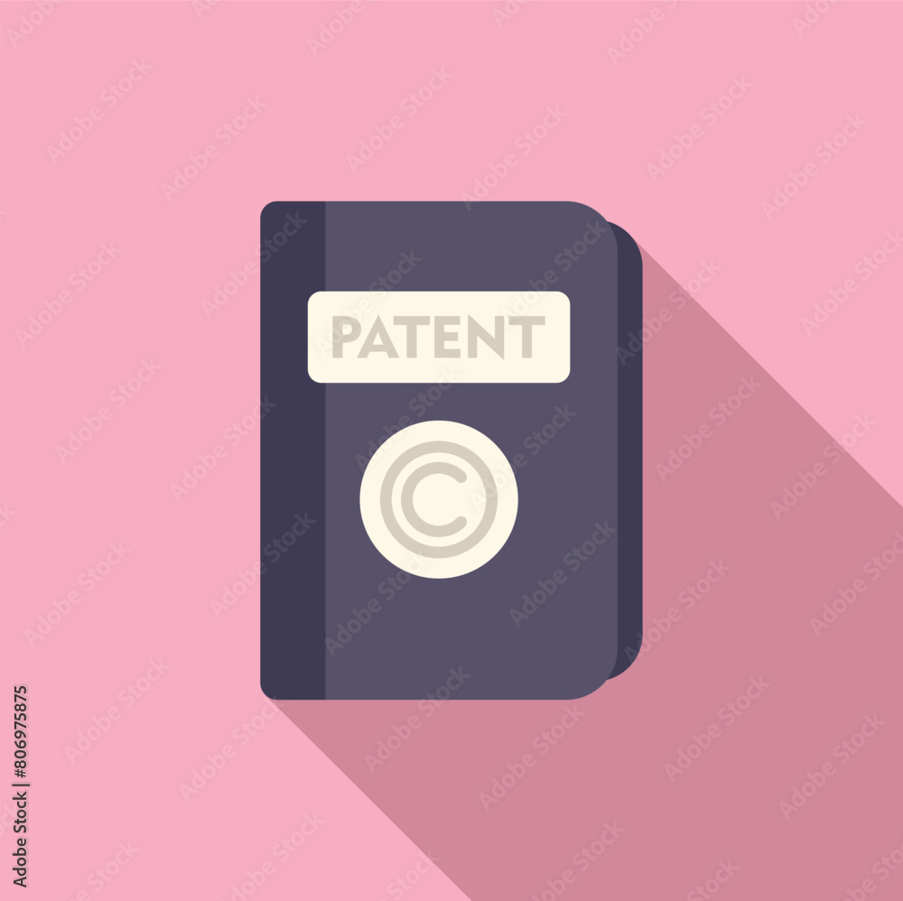 Patent copyright folder icon flat vector. Agreement protect. License sign Patent copyright folder icon flat vector. Agreement protect. License sign