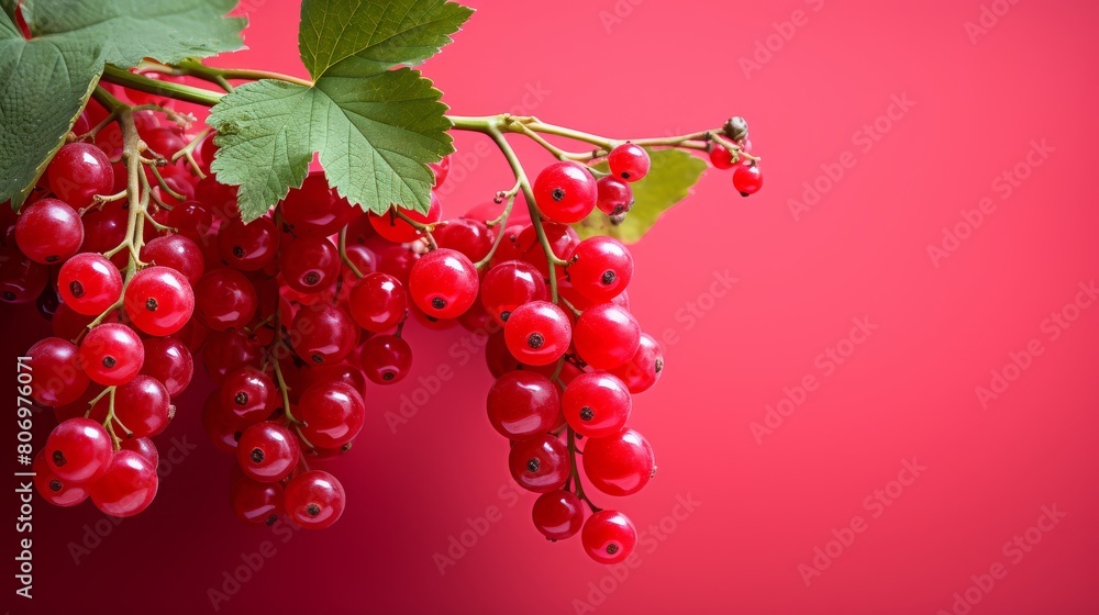 A cluster of vibrant red berries dangles gracefully from a slender branch