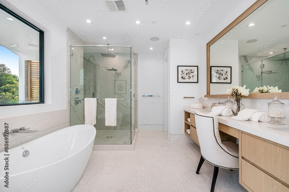 the white bathroom is clean and ready to be used for customers the white bathroom is clean and ready to be used for customers