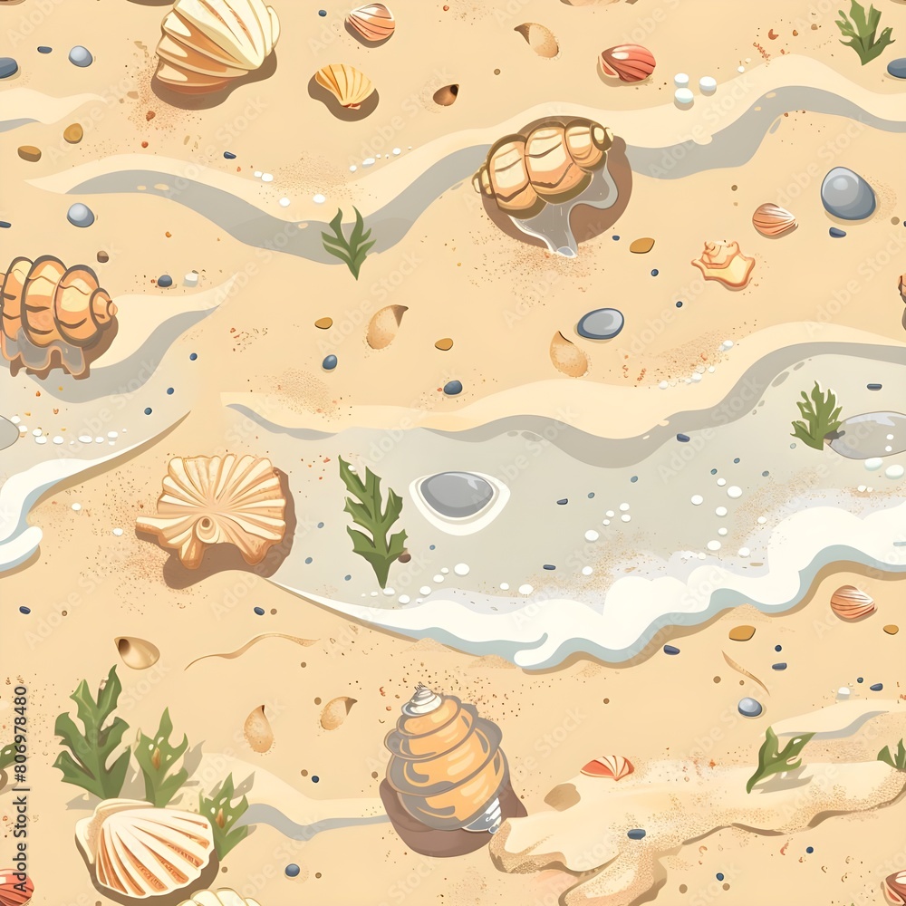 Naklejka premium A sandy floor texture tile seamless background