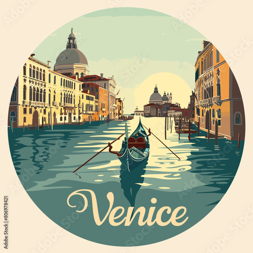 Venice is a city with a lot of water. A boat is floating in the water