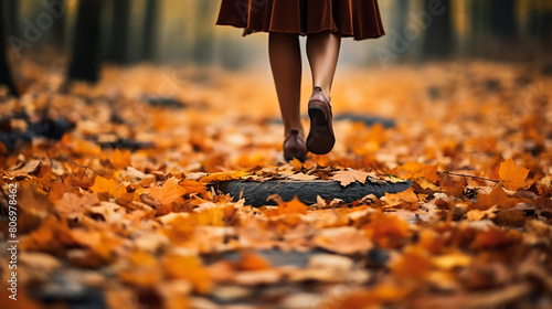 Autumn Leaves: Describe the crunch of leaves underfoot and the scent of fall. photo