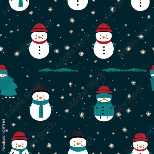 Snowmen Pattern Filled with Frosty Arrangement © lan