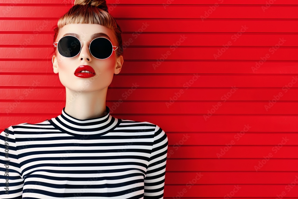 girl portrait fashion red background girl portrait fashion red background