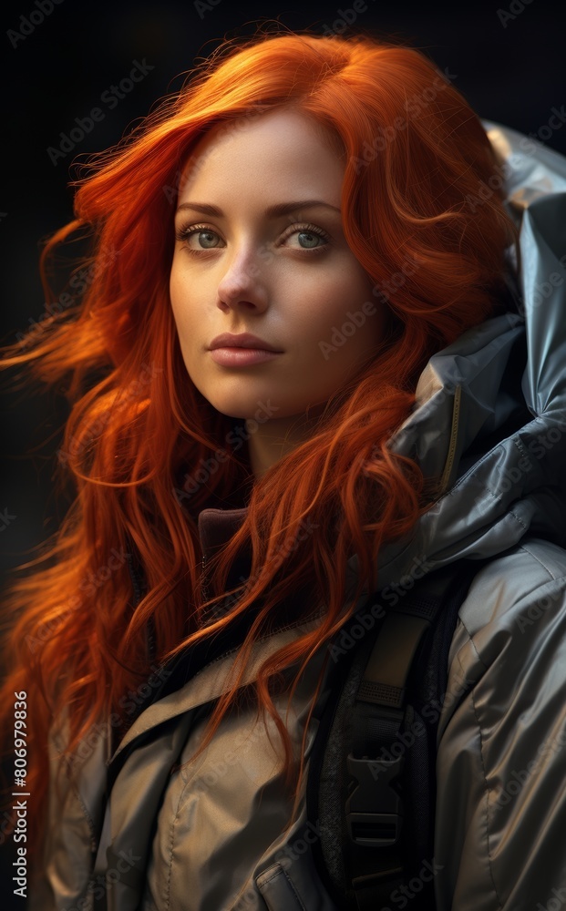 Redhead Woman Portrait. Winter Embrace Captures Stunning Redhead In Hood. Green Against The Frost. Portrait Of Mysterious Beauty Amid Snowy Solitude. Mood Of The Season. Female Character Avatar. Redhead Woman Portrait. Winter Embrace Captures Stunning Redhead In Hood. Green Against The Frost. Portrait Of Mysterious Beauty Amid Snowy Solitude. Mood Of The Season. Female Character Avatar.