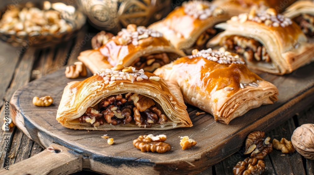 Sweet arabic pastries stuffed with walnuts Sweet arabic pastries stuffed with walnuts