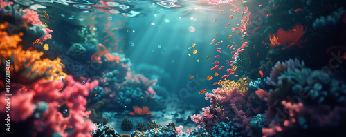 Dive into the surreal beauty of underwater worlds through minimalist designs © panyawatt