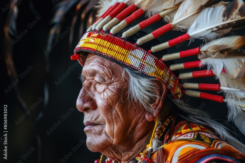 native Americans.portrait of Americans Indian man.