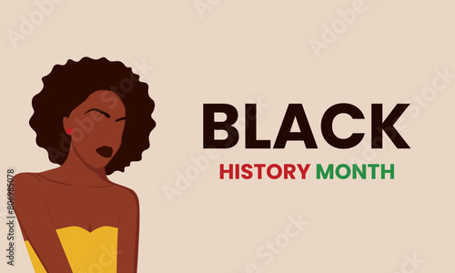 Black History Month horizontal background. African American History. Vector illustration
