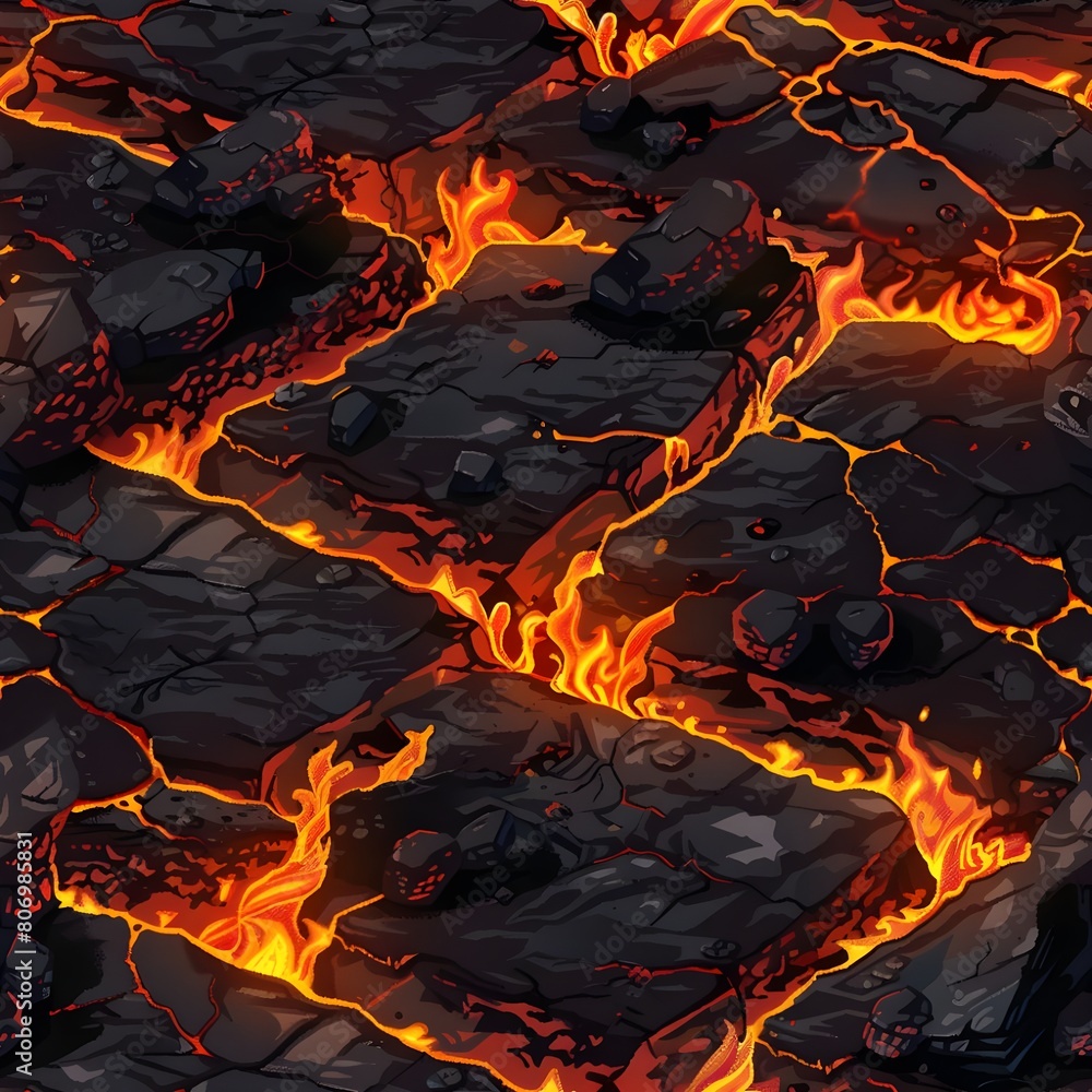 A lava floor texture tile seamless background A lava floor texture tile seamless background