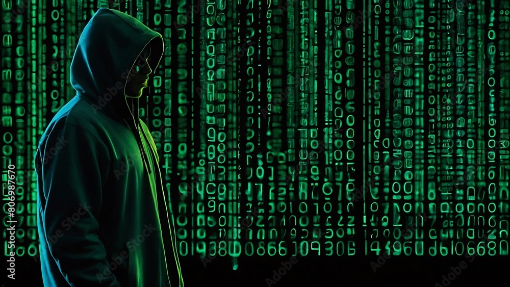 binary code background Binary Code Hacker Silhouette binary code background Binary Code Hacker Silhouette
