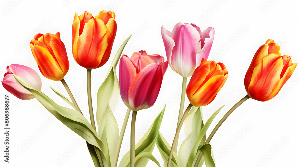 Digital tulip flower pattern abstract graphic poster background