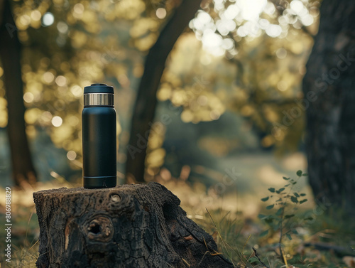 Thermos in Forest Setting