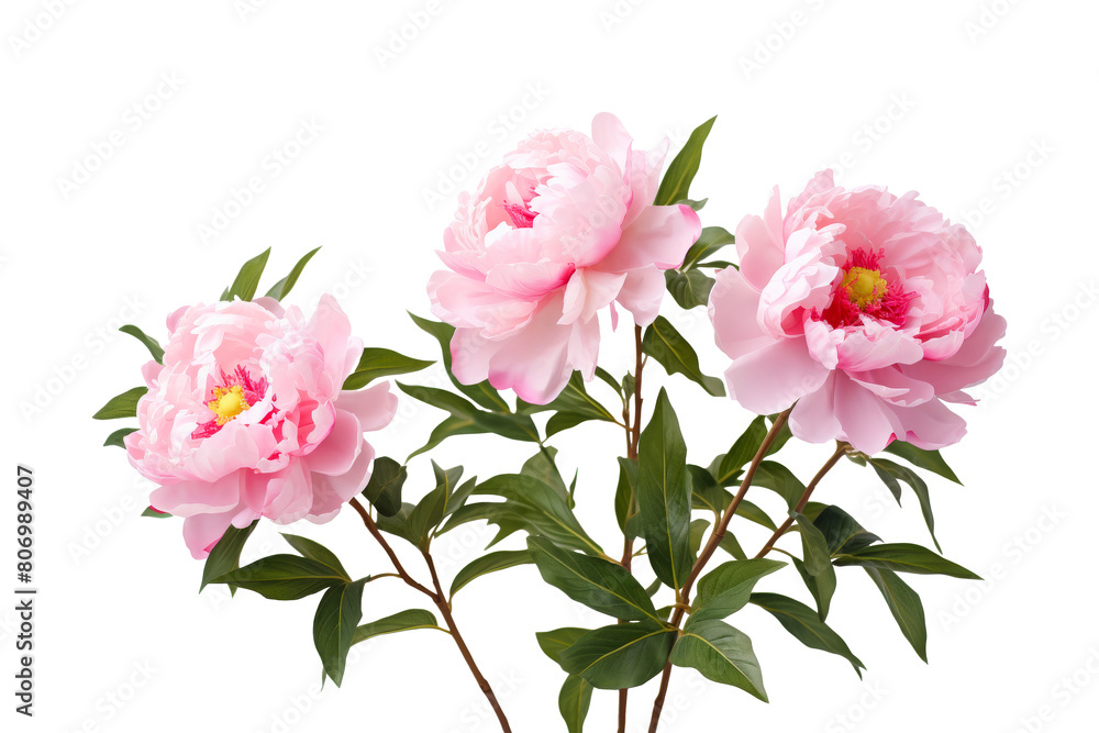 Lush Pink Peonies Illustration on Transparent Background Lush Pink Peonies Illustration on Transparent Background
