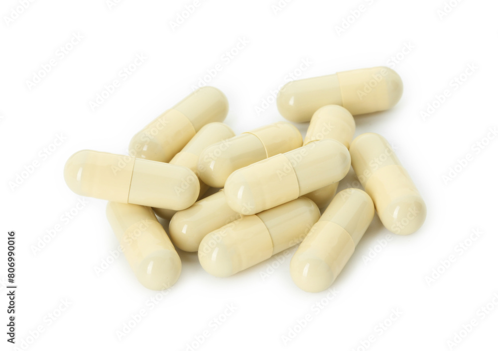 Vitamin capsules isolated on white. Health supplement Vitamin capsules isolated on white. Health supplement