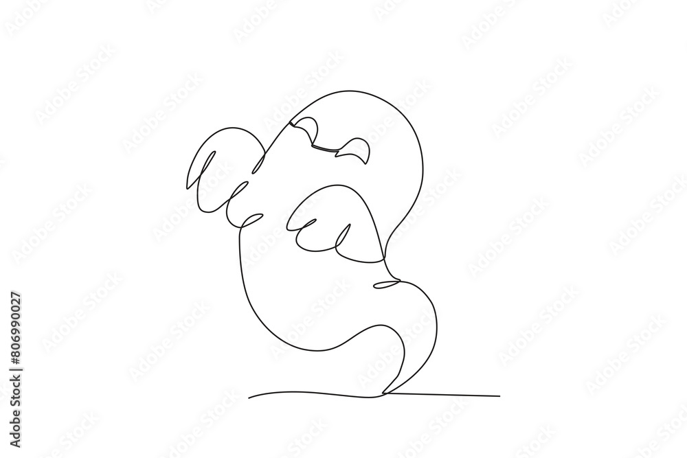 One continuous line drawing of Scary ghost spirit. Minimalism concept one line draw graphic design vector illustration
One continuous line drawing of Scary ghost spirit. Minimalism concept one line draw graphic design vector illustration